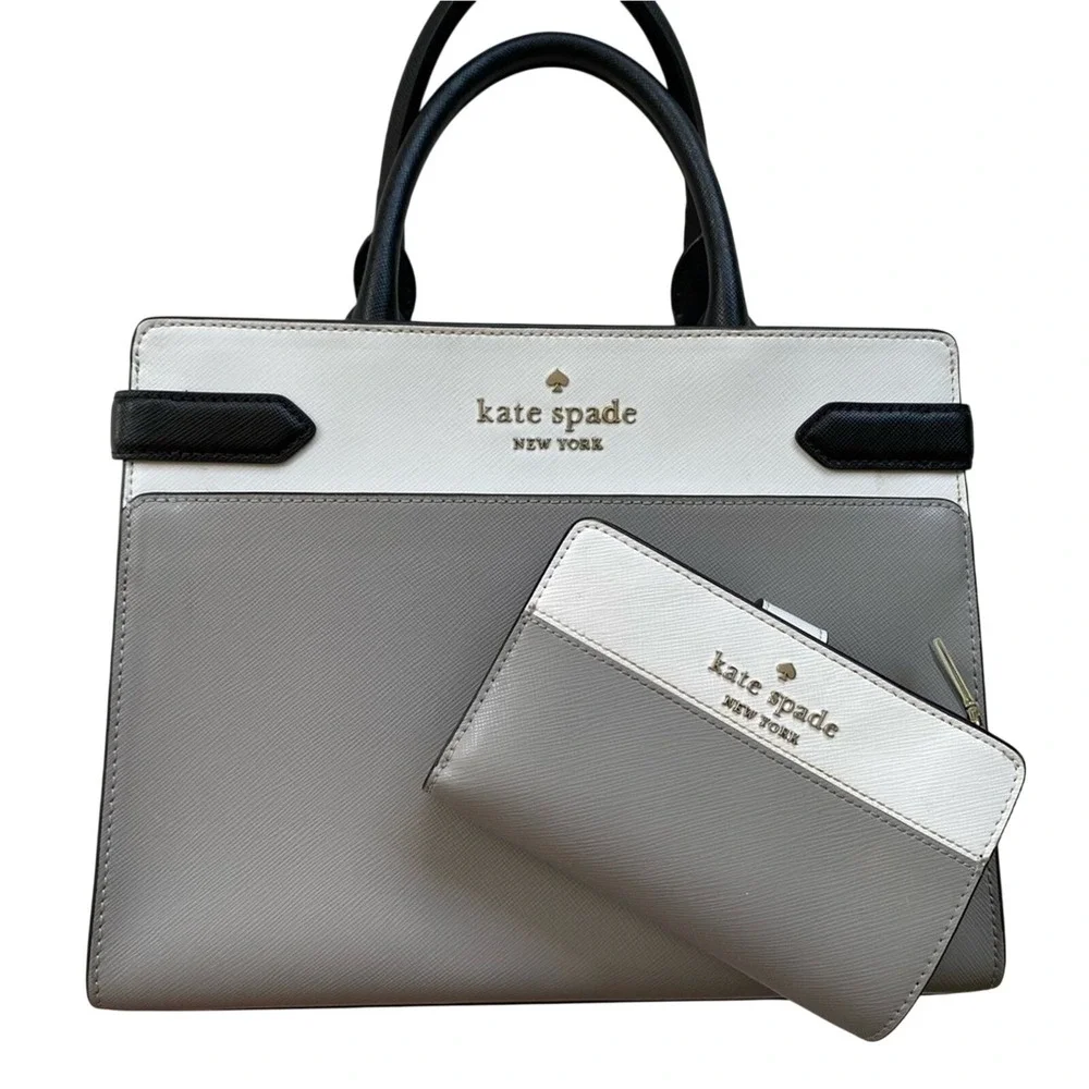Kate Spade Staci Colorblock‎ Satchel Crossbody Bag Purse and Matching Wallet
